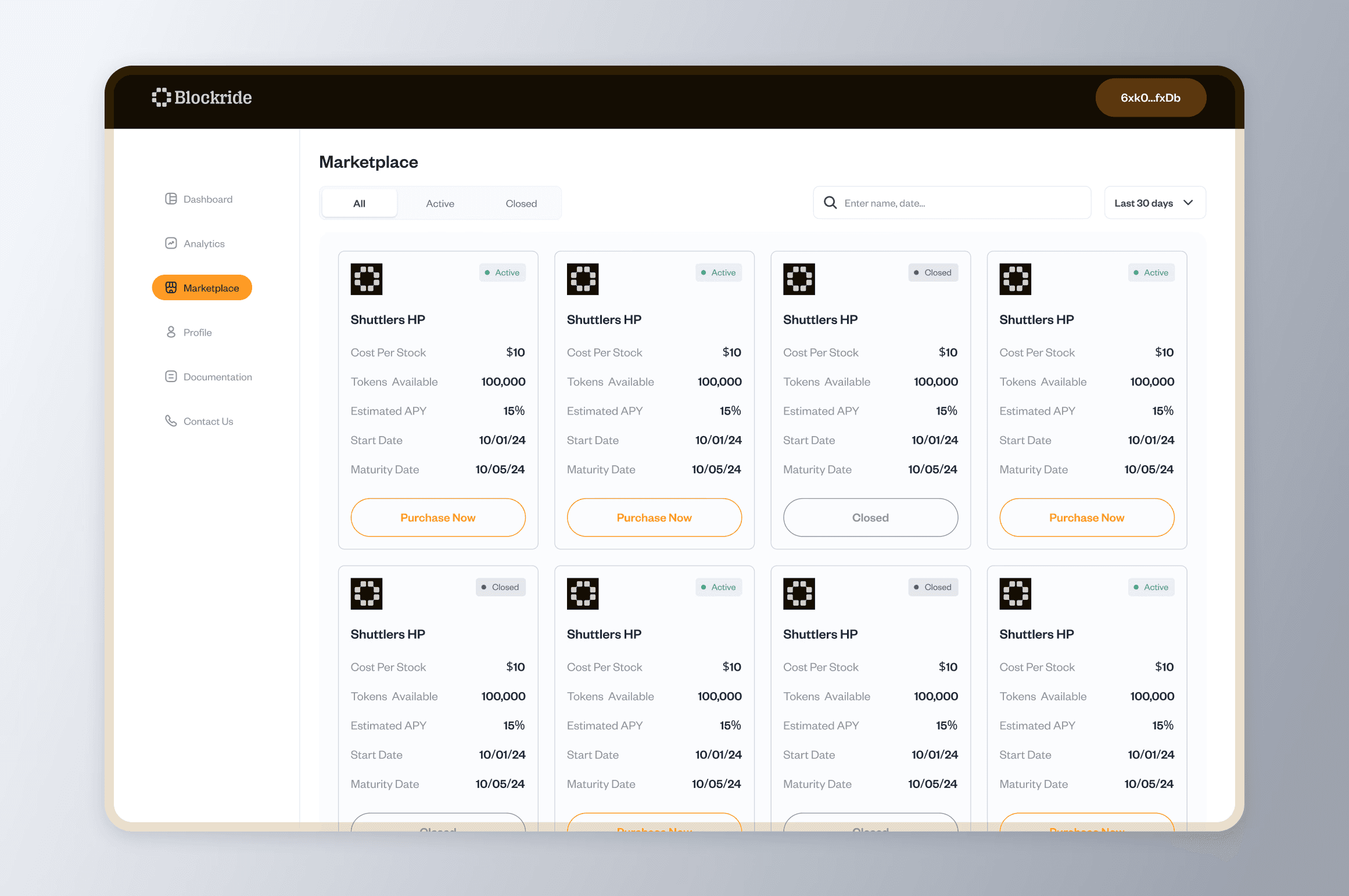 Blockride — app screens
